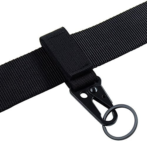Tactical Gear Clip - Nylon Key Ring Holder & Belt Keeper - Black