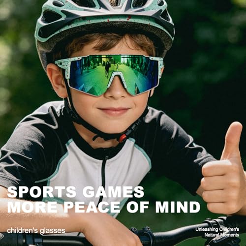 Oversized Kids Sunglasses with UV400 Protection - Green