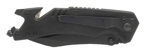 Smith & Wesson M&P 8.5in High Carbon S.S. Spring Assisted Folding Knife with 3.5in Serrated Drop Point Blade and Rubber Handle for Outdoor Survival and EDC