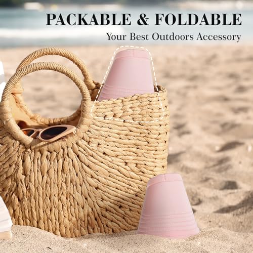 Wide Brim UV Protection Sun Hat - Foldable UPF 50+ Visor - Pink