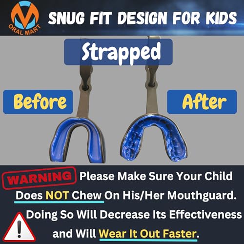 Youth Strapped Sports Mouth Guard for Football, Hockey, Lacrosse