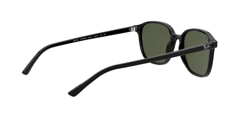 Ray-Ban Unisex RB2193 Leonard Square Sunglasses, Black/G-15 Green, 55 mm