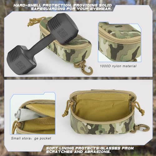 Tactical Molle Glasses Pouch | Semi-rigid Shell with Flag Patch
