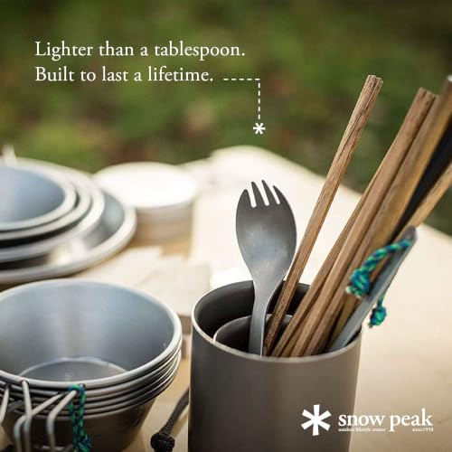 Snow Peak Assorted 4-Pack Titanium Sporks - Lightweight Durable Camping Utensils