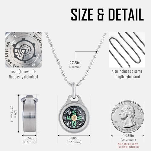 Mini Compass - Waterproof Titanium Pocket Compass for Hiking, CMP-Titanium