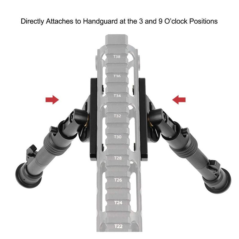 Xaegistac M Lock Rifle Bipod, 6-9 Inch Bipod for Rifles with 5 Adjustable Height & Angle, Lightweight Tactical Gun Rest for Hunting & Shooting, Matte Black