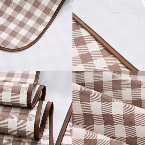Wind Tour Waterproof Picnic Blanket 59x71 inches, Foldable Sandproof Outdoor Mat with Carry Strap, Coffee Grid Pattern