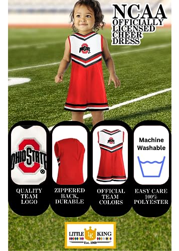 Little King Ohio State Buckeyes Toddler Girls Cheer Jumper Dress 6 Years