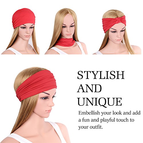 Versatile Sports Headband - Breathable Moisture Wicking Hair Band - Black & Red
