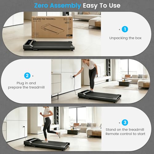 Under Desk Walking Treadmill with Remote Control - Compact & Adjustable