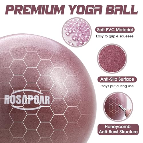 9-Inch Mini Pilates Ball - Anti-Burst Yoga Exercise Ball - Dark Purple