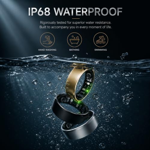 Mitesserentferner Matte Gold Smart Ring Tracker 8 for Sleep & Fitness Monitoring