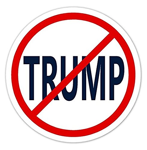 No Trump Vinyl Bumper Sticker - 2 Inch Round Decal, 6 Pack