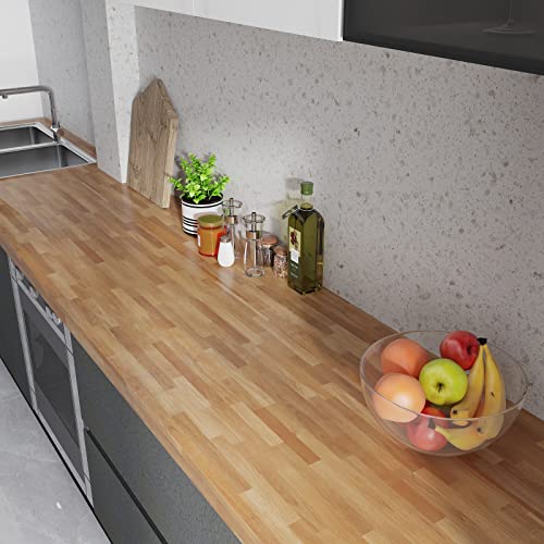 CRE8TIVE Brown Butcher Block Contact Paper for Countertops Waterproof Shiplap Peel and Stick Wallpaper Removable Self Adhesive Wood Contact Paper Vinyl Wrap for Kitchen Cabinets Shelf Liner 12"x80"