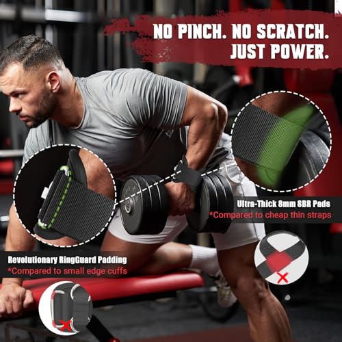 2-in-1 Weightlifting Straps with Rings - Heavy-Duty Wrist Cuffs