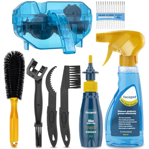 Bike Chain Cleaning Kit - 8 Piece Degreaser, Scrubber & Lube