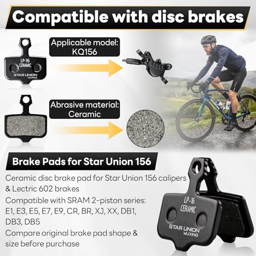 STAR UNION WUXING Ceramic Bike Disc Brake Pads - Black, 1 Pair for SRAM Avid, Lectric XP