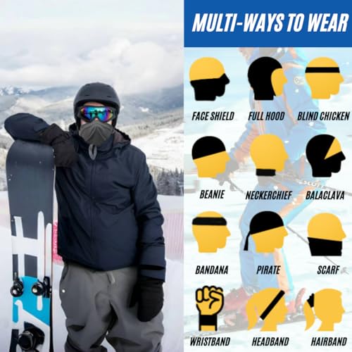 2-Pack UV Protection Neck Gaiter Face Mask - Cooling Balaclava - Black