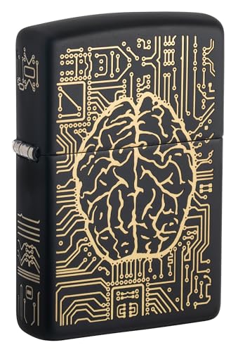 Zippo Artistic Lighter Black Matte AI Variation - Windproof Refillable USA Made