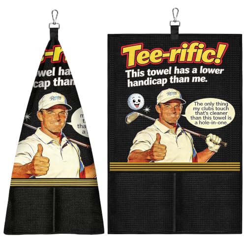 Golf Towel with Club Cleaning Bags & Ball Cleaner Pouch - 24x16"