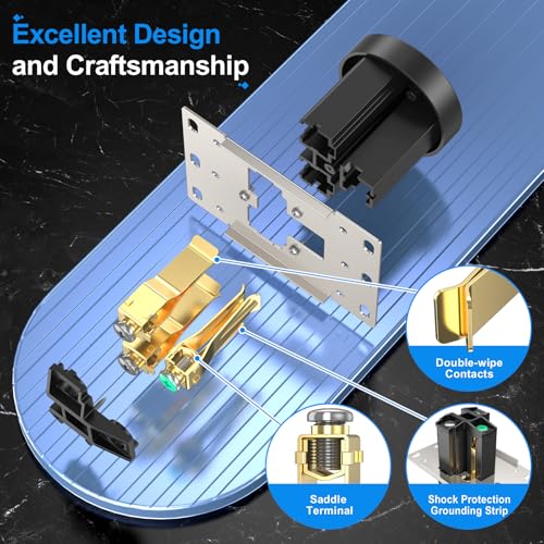 NEMA 6-50R Receptacle 50A Welder Wall Socket 250V 240V 220V Outlet Flush Mount Grounding Side Wired Industrial Grade for EV Charger Heater Plasma Cutters Electric Stove ETL Listed