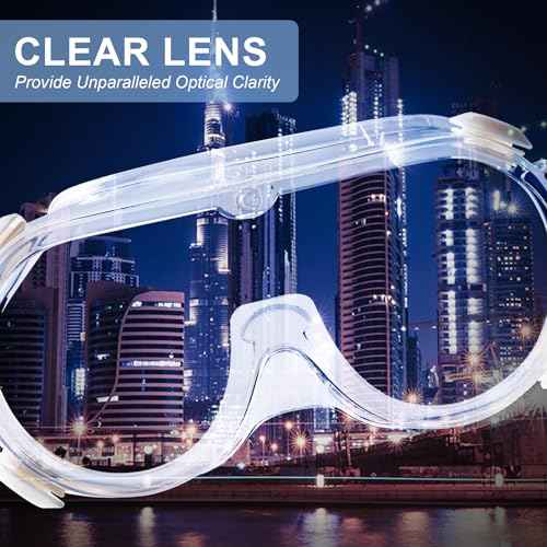 2-Pack Safety Goggles, Anti-Fog Lab Goggles, Over Glasses Safety Glasses for Chemistry Lab, Mowing, Woodworking, Painting, Construction, Industrial Use