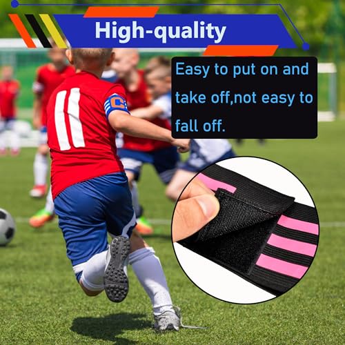 Adjustable Soccer Captain Armbands - 3 Pcs Black/Yellow/Blue