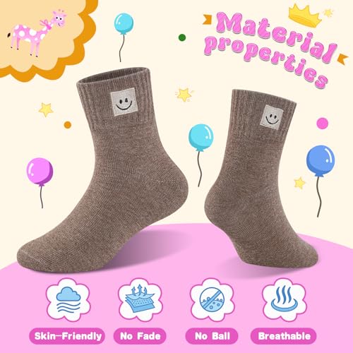 Saracat X-Large-XX-Large 6 Pairs Multicolor Cotton Ankle Socks for Girls, Athletic & Cute