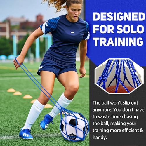TOBWOLF Football Kick Trainer, Soccer Return Trainer Net Fits Ball
