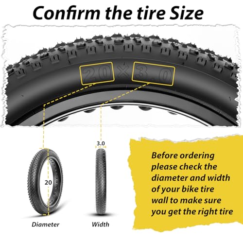 MOHEGIA 20x3.0 Fat Tire for E-Bikes | 1 Tire (20x3) Replacement
