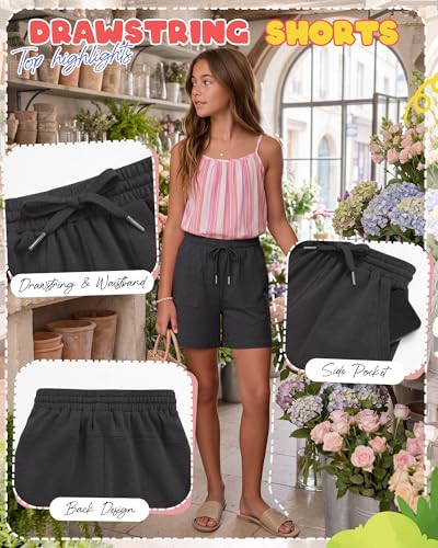Girls' Lightweight Athletic Shorts - Moisture-Wicking Sport Sweatshorts