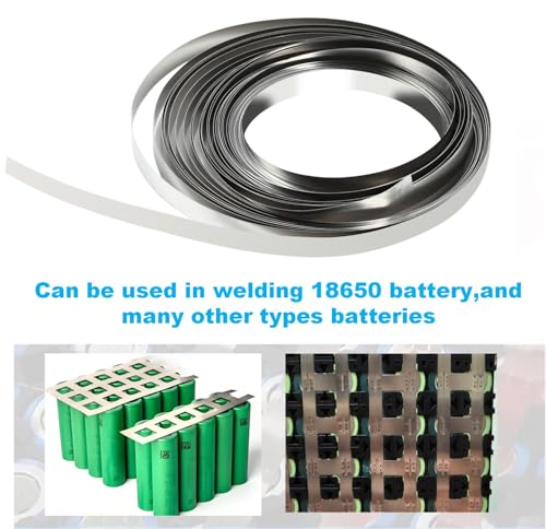 Nickel Strips for Battery Welding, 0.15mm Thickness, 7mm Width, 10m Roll - Durable Nickel Tape for Lithium Ion Battery Pack Assembly and Spot Welding