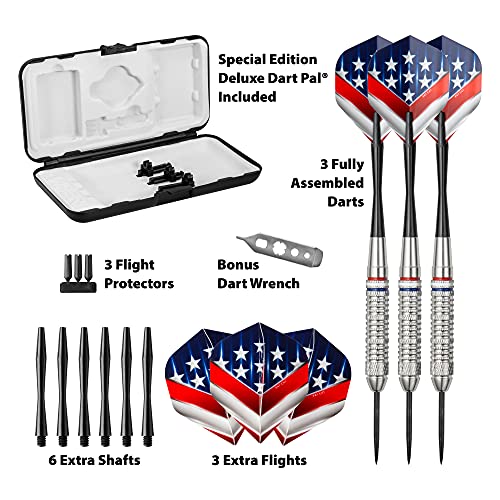 Fat Cat Support Our Troops Steel Tip Darts 23g with Travel Case - Black