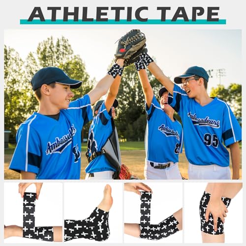 Athletic Tape 2 Inch x 23 ft Cotton - Black for Sports