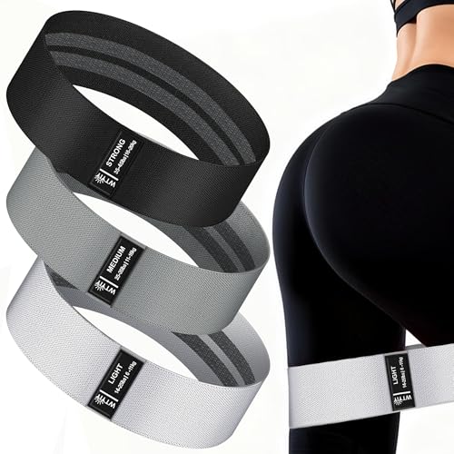 Fabric Resistance Bands for Home Workout - 3-Level Grey Booty Bands