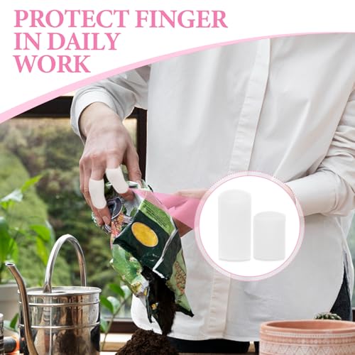 14 Pcs Silicone Finger Protectors - Waterproof Finger Cots, White