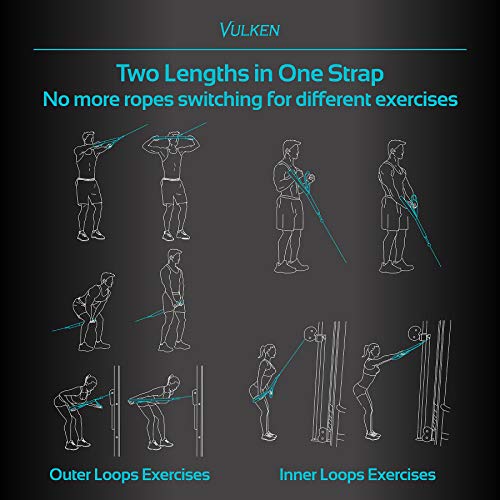 Tricep Rope Cable Attachment - Dual Lengths 28.7" & 22" for Versatile Workouts