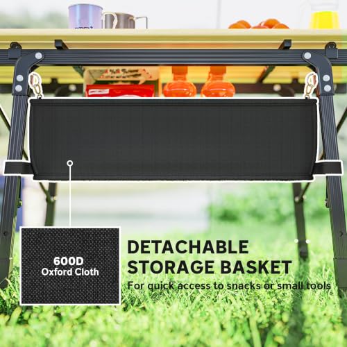 Outsunny 3ft Portable Camping Table with Storage Bag - Aluminum, Brown