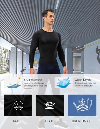 Men's Long Sleeve Compression Shirt - Black Large