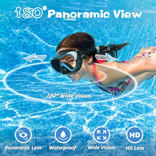 Freela Kids Swimming Goggles 4-16 with Nose Cover, No-Leak Anti-Fog (1 Pack, Blue)