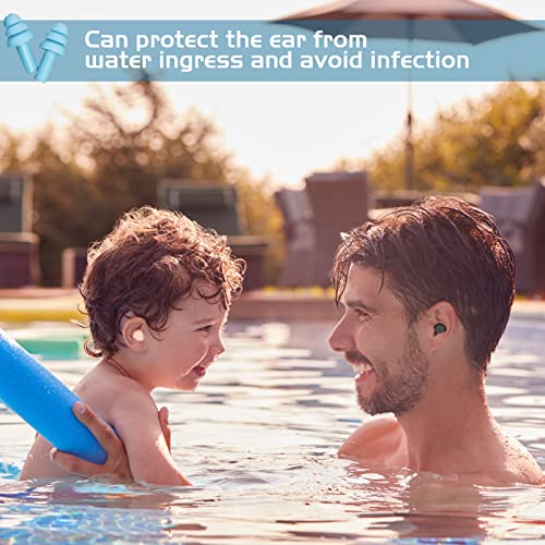 10 Pairs Reusable Silicone Swimming Earplugs with Case