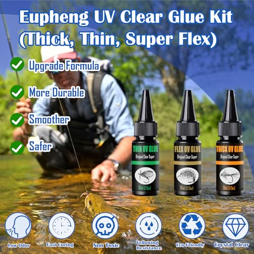 Thick UV Clear Glue for Fly Tying - Fast Curing, Eco-Friendly