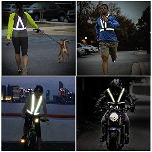Adjustable Reflective Safety Vest for Running & Cycling - 2 Pack