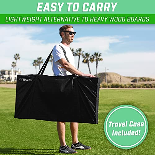 Rustic Cornhole Set with 2 Boards, 8 Bean Bags & Carry Case