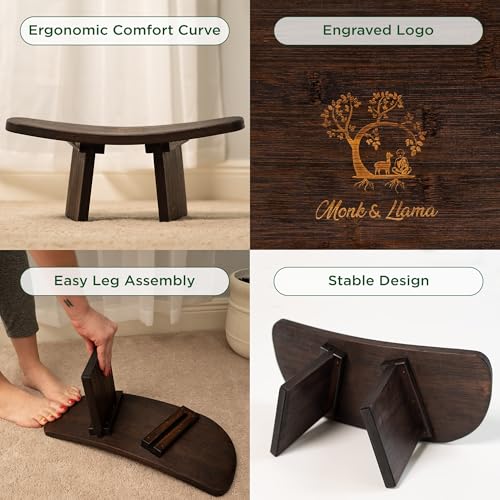 Cushioned Meditation Bench - Jet Brown - Monk & Llama