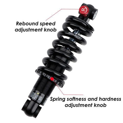 JFOYH Coil+Oil Shock Absorber Adjustable Damping Hydraulic Rear Shocks for MTB/E-Bike/Scoters, 125MM/150MM/165MM/190MM 550LBS/650LBS/1000LBS/1500LBS - 165MM*1000LBS