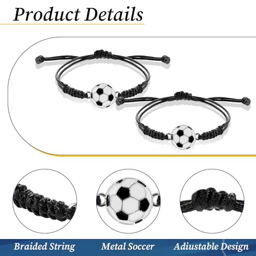 Adjustable Black Sports Bracelets - 12pcs Soccer Basketball Wristbands