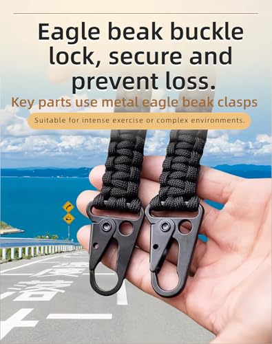 Tactical Paracord Keychain - 550 Survival Cord with Carabiner Clip