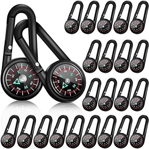 Kanayu Mini Compass Keychain for Kids Adventure Camping - Variation 36, Pack of 60