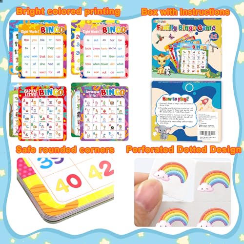 Educational Bingo Game for Kids - 4 in 1 ABC & 123 Set